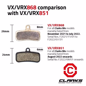 Levyjarrupalat Clarks M4 VX/VRX868